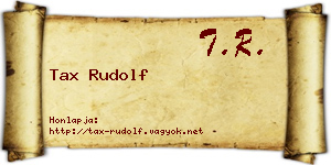 Tax Rudolf névjegykártya